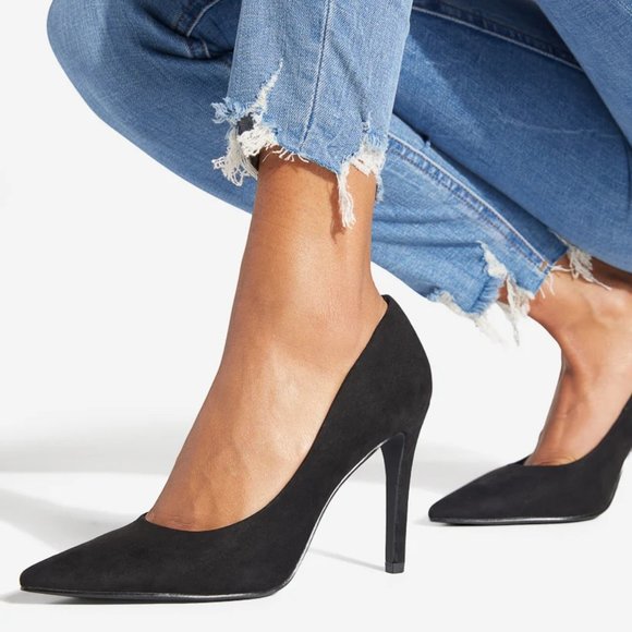 Naimi Pointed Toe Black 4.25" Pump Size 12 - Picture 5 of 5